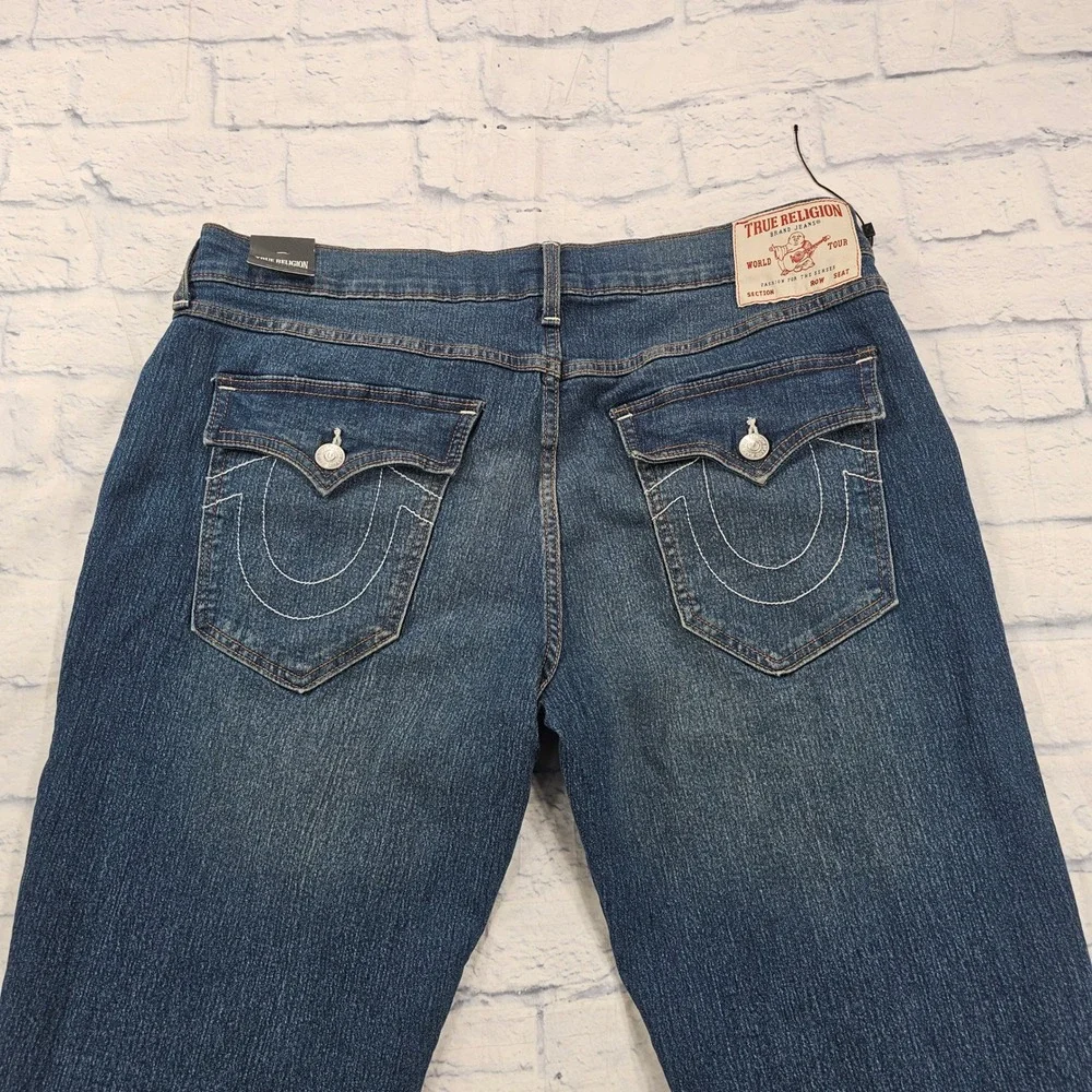 True Religion Billy Relaxed Bootcut Jeans MENS 38x33.5 Blue Dark Wash Denim
